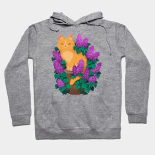 Orange kitty in some lilacs! Hoodie